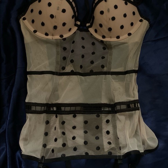 HTF CAGE Bustier By Victoria’s Secret Mesh Merrywidow 34B - Picture 2 of 5